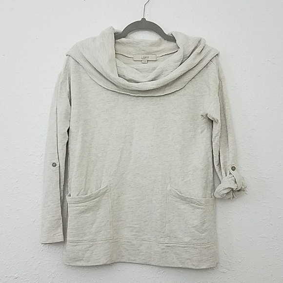 𝅺LOFT Small turtle neck sweater tab sleeves - Picture 1 of 6